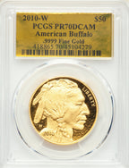 2010-W $50 One-Ounce Gold Buffalo .9999 Fine Gold PCGS PR70