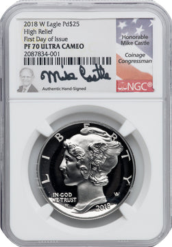 2018-W $25 Palladium First Day of Issue NGC PF70
