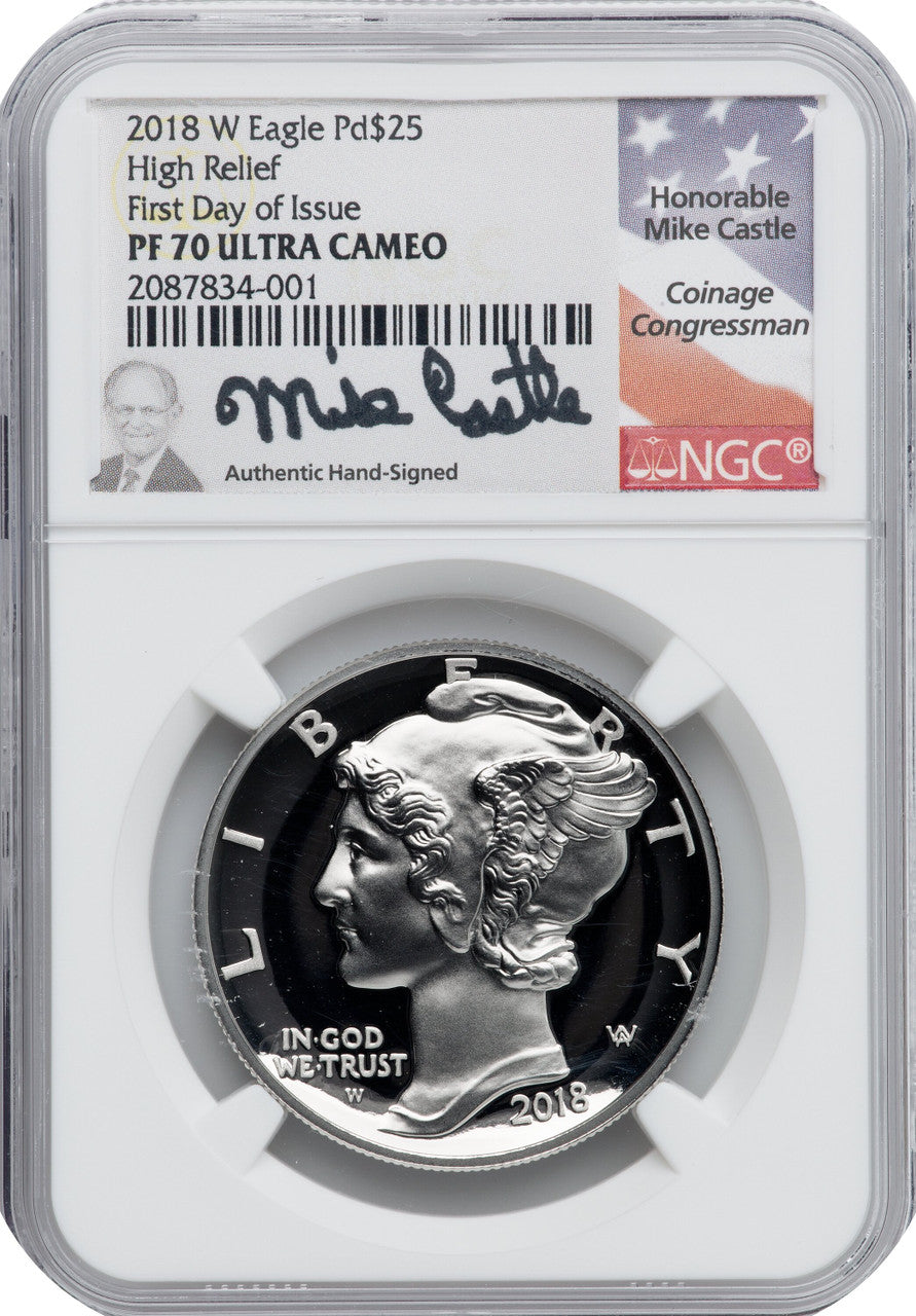 2018-W $25 Palladium First Day of Issue NGC PF70