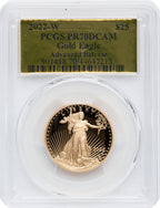 2022-W G$25 Half Ounce Gold Eagle Advanced Release PCGS PR70