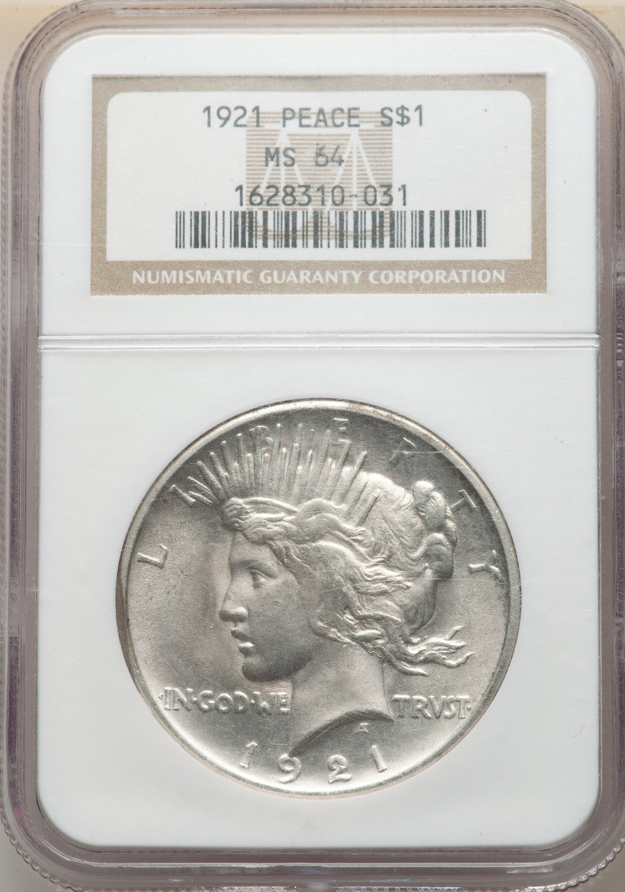 1921 $1 Peace Dollar NGC MS64