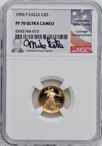 1990-P $5 Tenth-Ounce Gold Eagle NGC PF70 Ultra Cameo