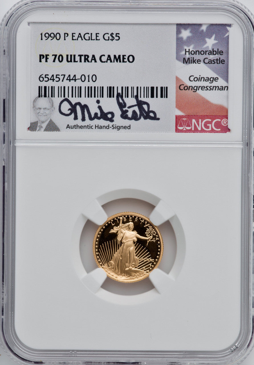 1990-P $5 Tenth-Ounce Gold Eagle NGC PF70 Ultra Cameo