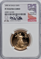 1995-W $25 Half-Ounce Gold Eagle NGC PF70 Mike Castle Signed