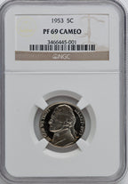 1953 5C CA Proof Jefferson Nickel NGC PR69