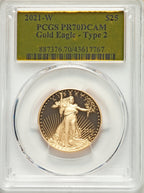 2021-W G$25 Half Ounce Gold Eagle Type Two PCGS PR70