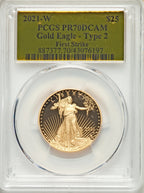 2021-W G$25 Half Ounce Gold Eagle Type Two First Strike PCGS PR70