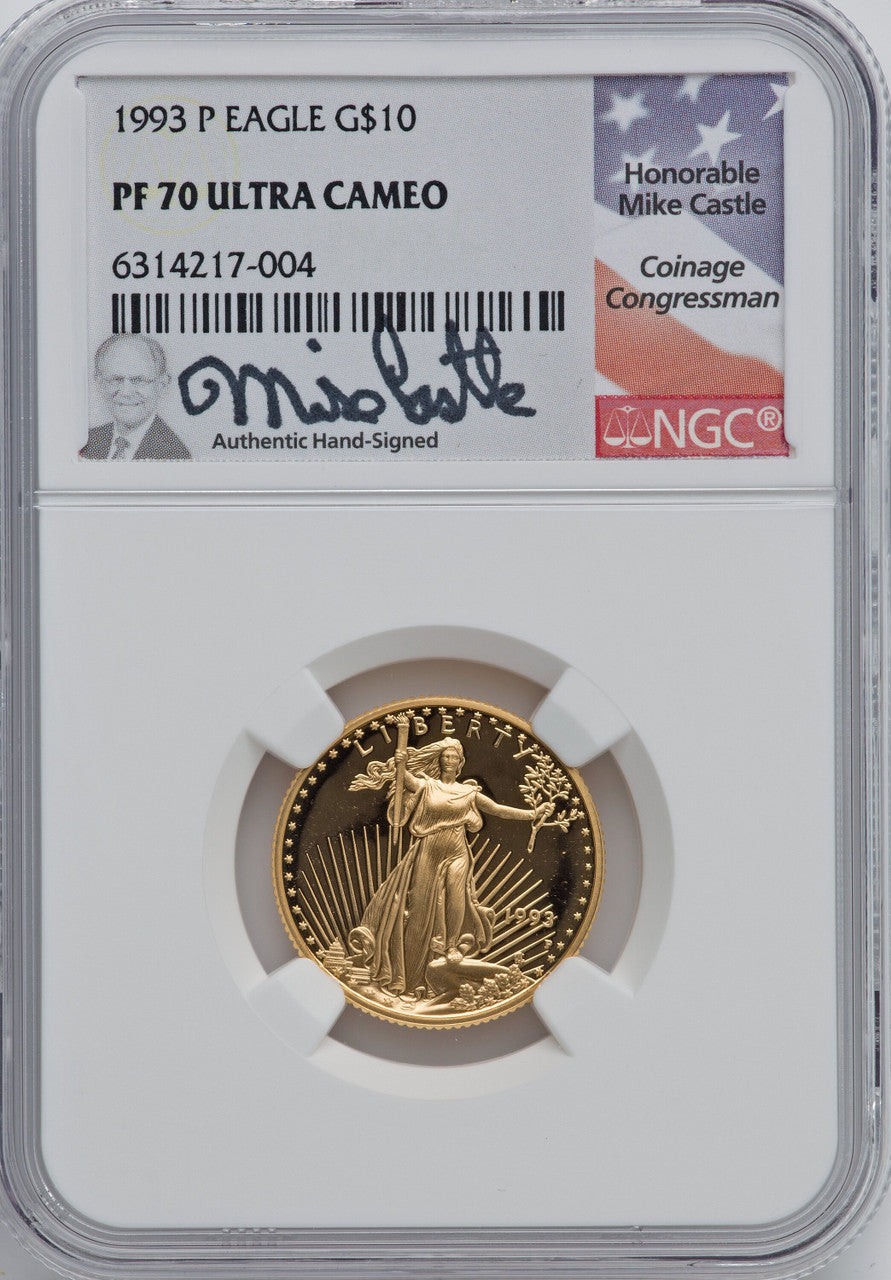 1993-P $10 Quarter-Ounce Gold Eagle NGC PF70