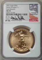2021 $50 One-Ounce Gold Eagle Type One First Strike NGC MS70
