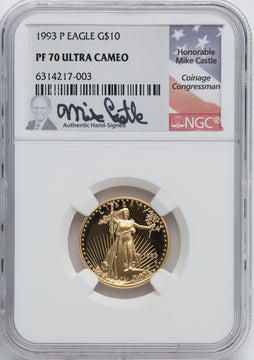 1993-P $10 Quarter-Ounce Gold Eagle NGC PF70
