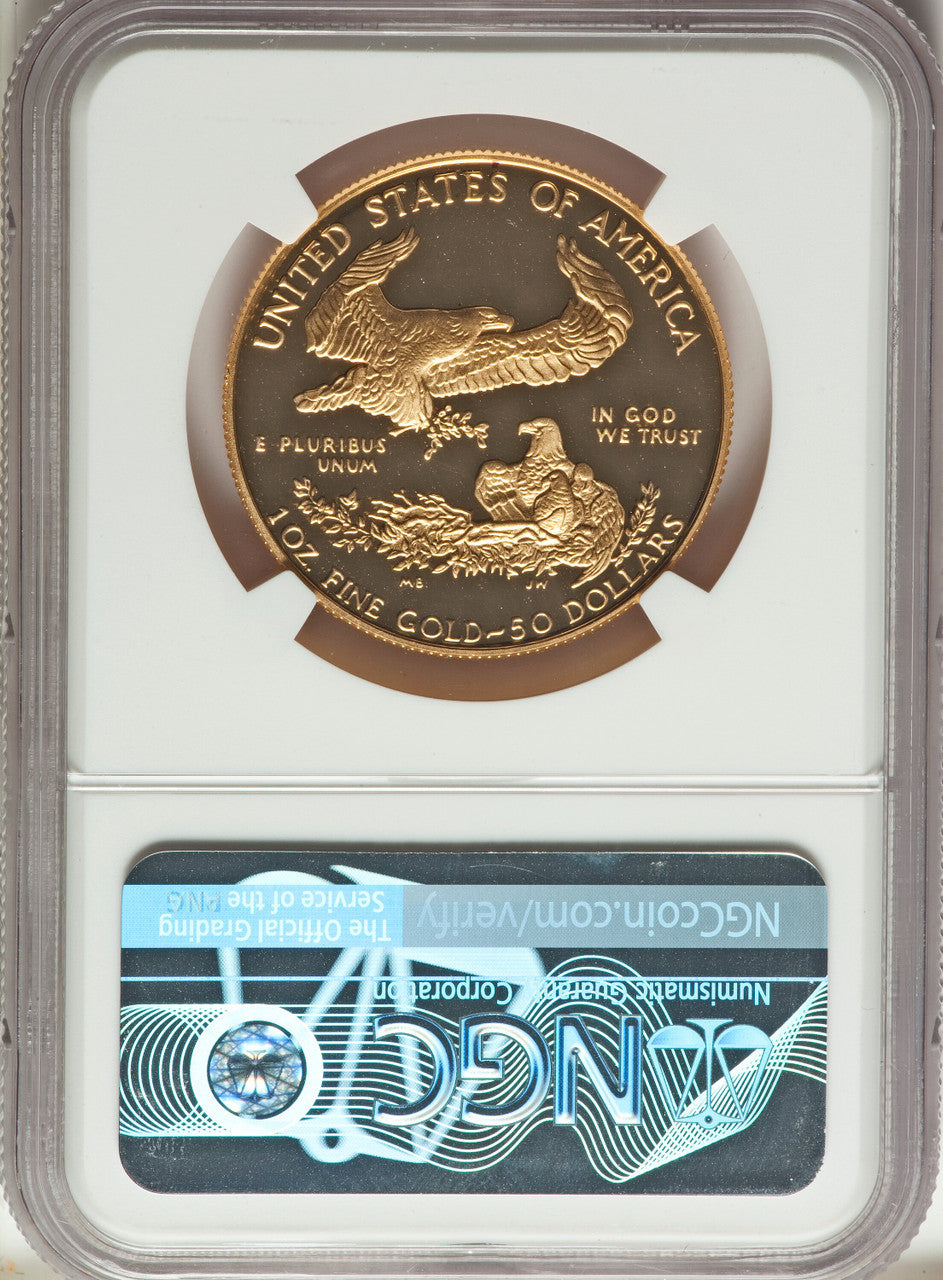 1993-W $50 One-Ounce Gold Eagle NGC MS70