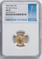 2022 $5 Tenth Ounce Gold Eagle FDI NGC MS70