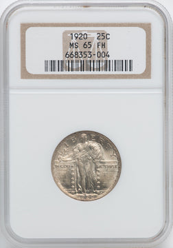1920 25C FH Standing Liberty Quarter NGC MS65