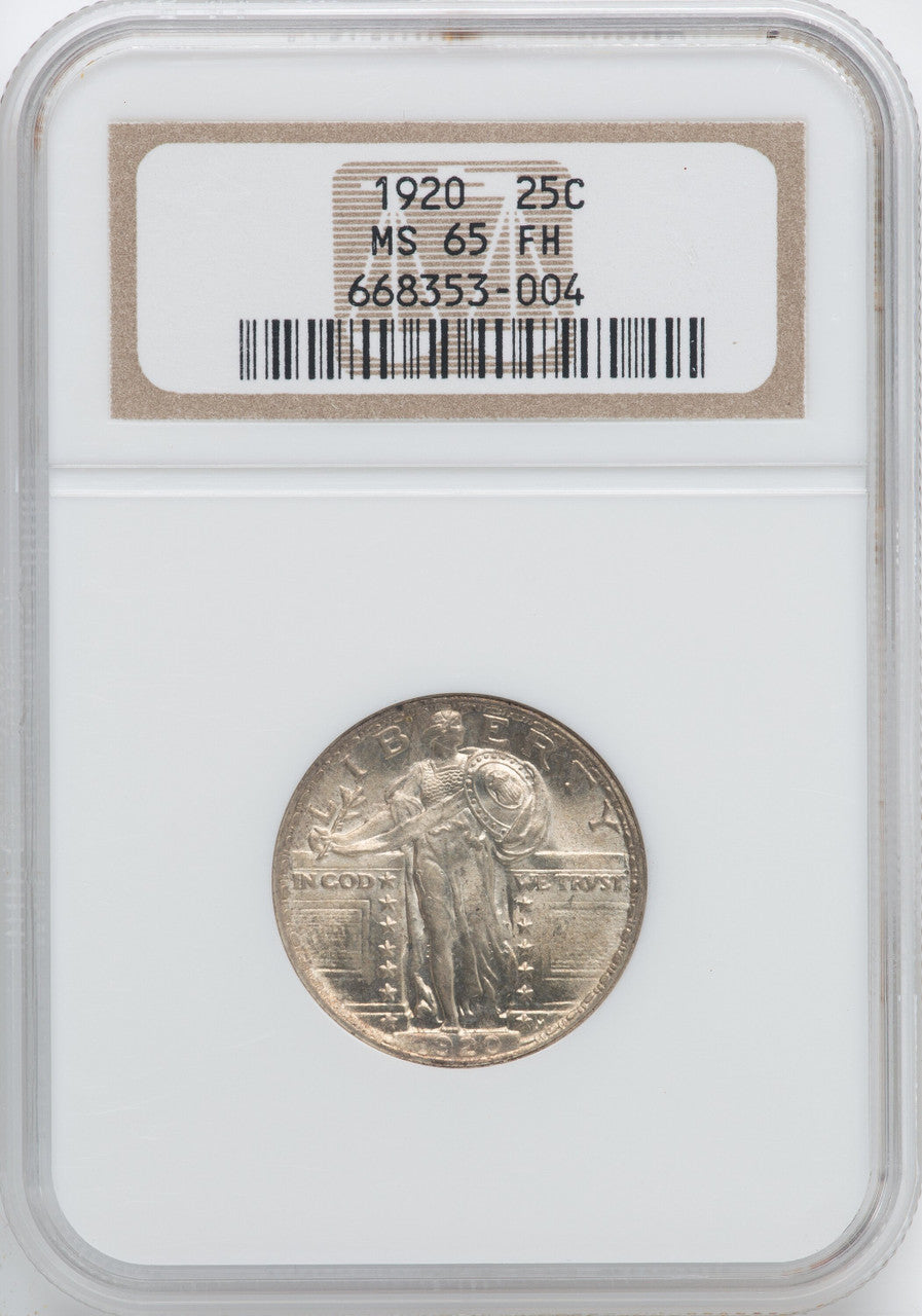1920 25C FH Standing Liberty Quarter NGC MS65