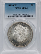 1881-CC $1 Morgan Dollar PCGS MS64
