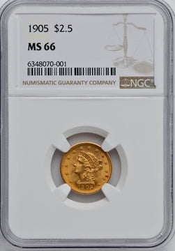 1905 $2.50 Liberty Quarter Eagle NGC MS66