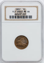 1857 1C Flying Eagle Cent NGC MS64