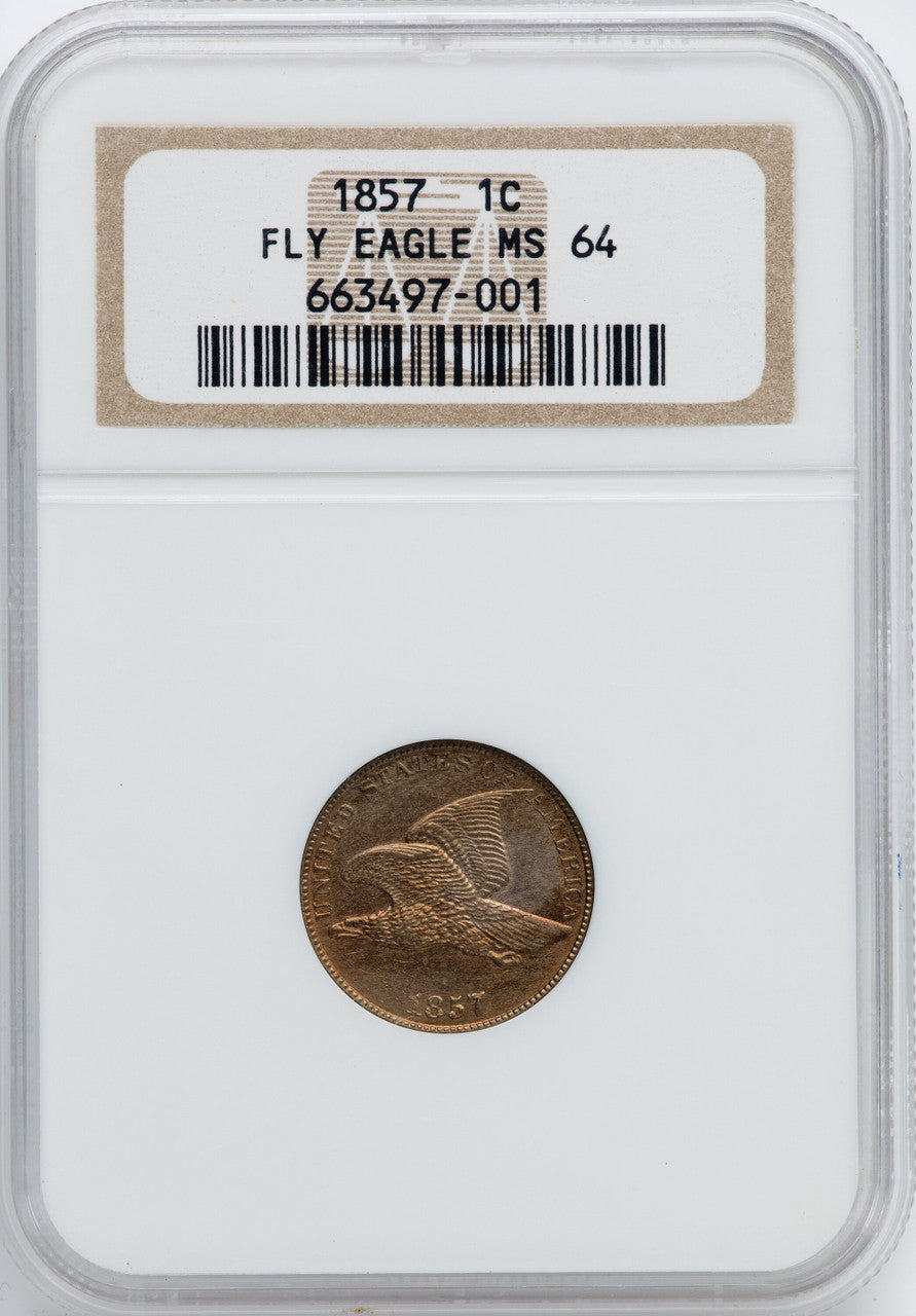 1857 1C Flying Eagle Cent NGC MS64