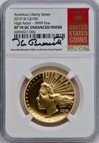 2019-W $100 High Relief Enhanced SP DMPL NGC MS70