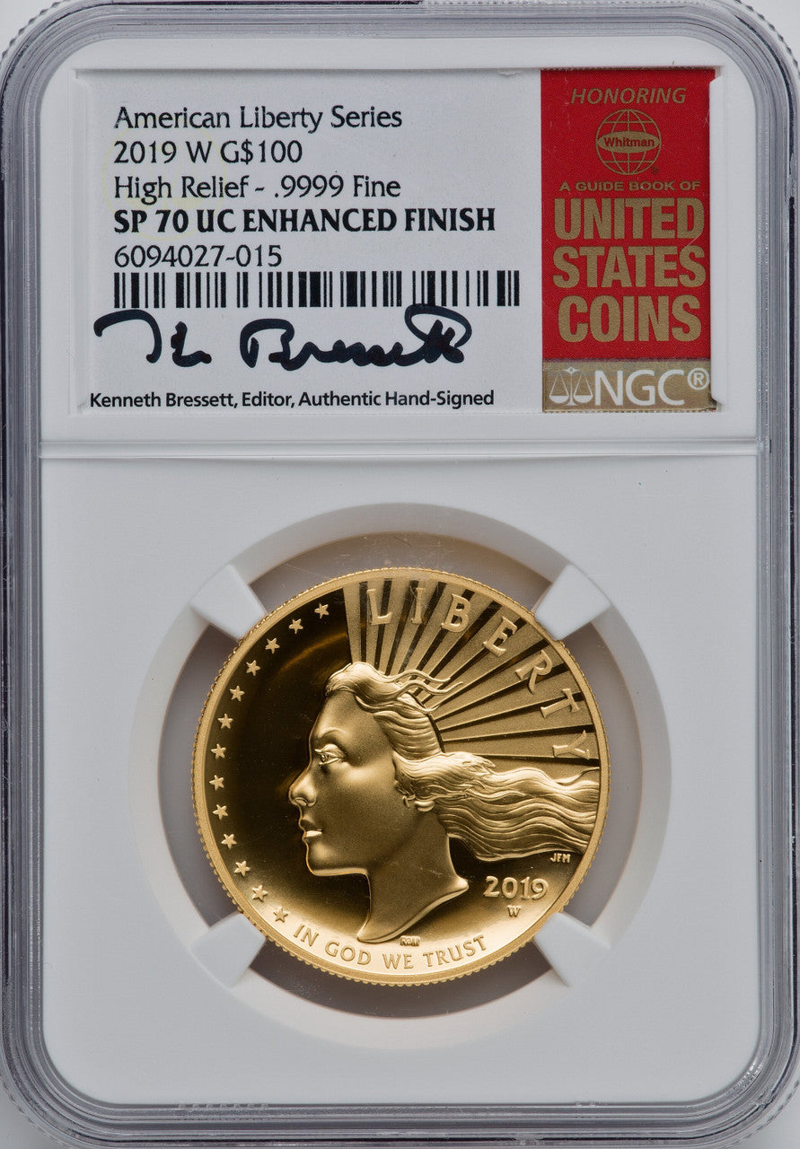 2019-W $100 High Relief Enhanced SP DMPL NGC MS70