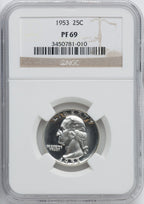 1953 25C Proof Washington Quarter NGC PR69