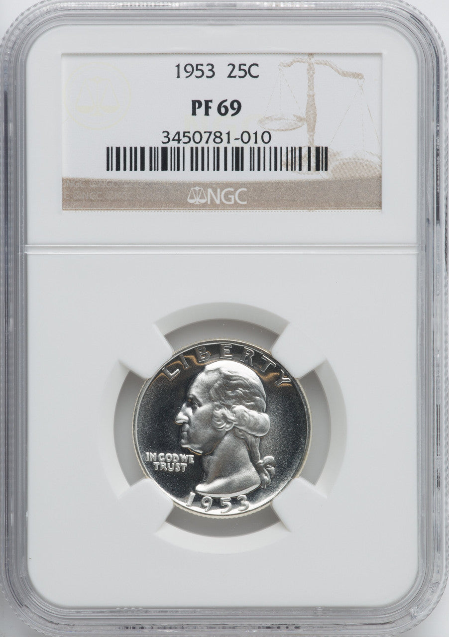 1953 25C Proof Washington Quarter NGC PR69