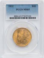 1932 $10 Indian Eagle PCGS MS65