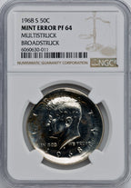 1968-S 50C Proof Kennedy Half Dollar NGC PR64