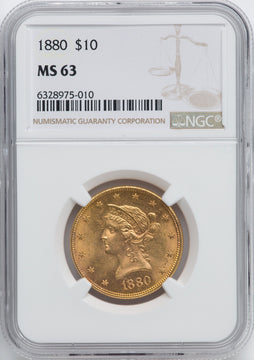 1880 $10 Liberty Eagle NGC MS63