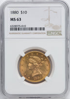 1880 $10 Liberty Eagle NGC MS63