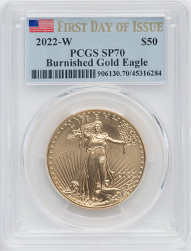 2022-W One-Ounce Gold Eagle Burnished FDI PCGS MS70