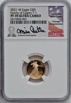 2021-W $5 Tenth Ounce Gold Eagle Type One NGC MS70