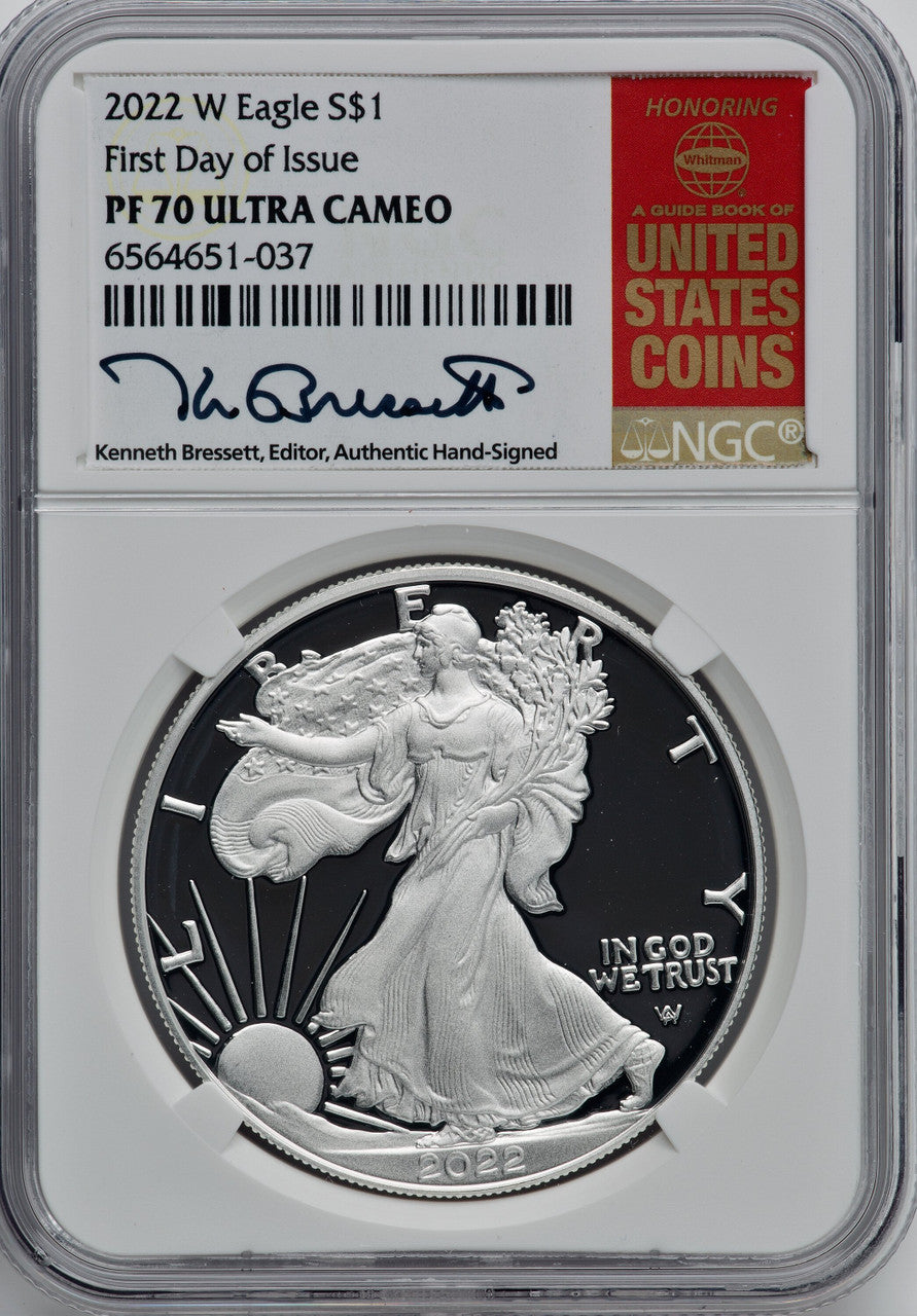 2022-W S$1 Silver Eagle FDI PRDC NGC PF70
