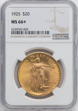 1925 $20 NGC Plus Saint-Gaudens Double Eagle NGC MS66+