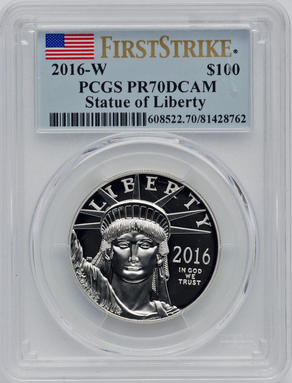 2016-W $100 One-Ounce Platinum Eagle First Strike DC PCGS PR70