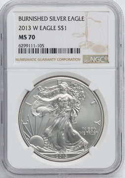 2013-W Burnished Silver Eagle NGC MS70