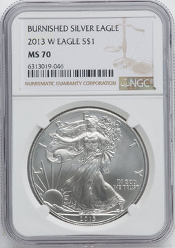 2013-W Silver Eagle Burnished NGC MS70