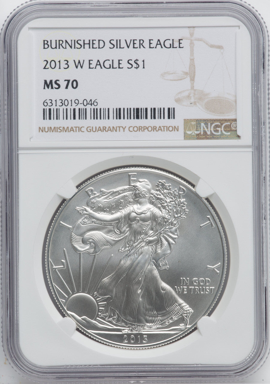 2013-W Silver Eagle Burnished NGC MS70