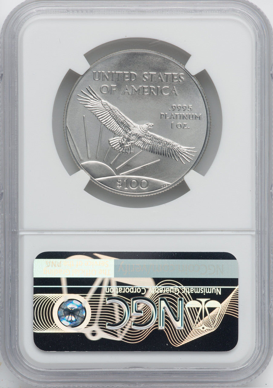 2019 $100 One-Ounce Platinum Eagle Statue of Liberty First Day of Issue NGC MS70