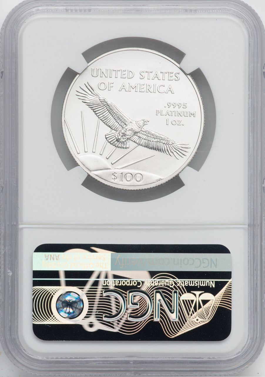 2019 $100 One-Ounce Platinum Eagle Statue of Liberty First Day of Issue NGC MS70