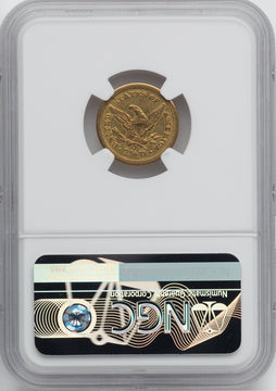 1843-O $2.50 Small Date Crosslet 4 Liberty Quarter Eagle Details NGC AU50
