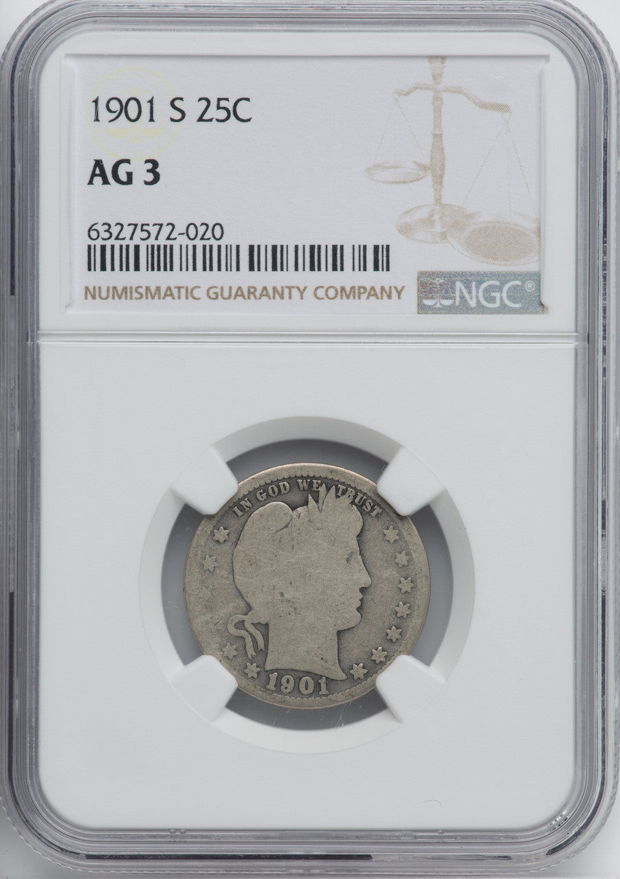 1901-S 25C Barber Quarter NGC AG03