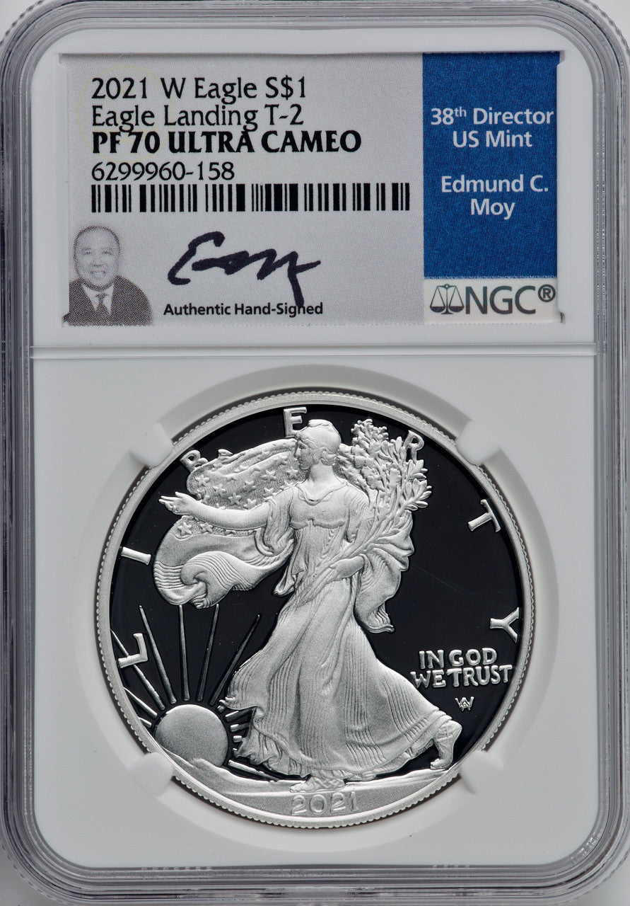 2021-W S$1 Silver Eagle Type Two PRDC NGC PF70