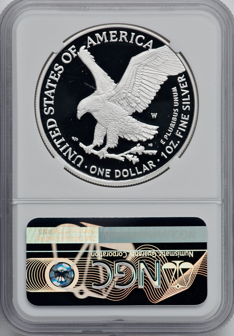 2021-W S$1 Silver Eagle Type Two PRDC NGC PF70