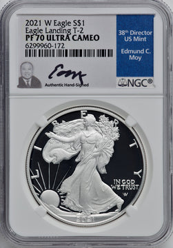 2021-W Type 2 Silver Eagle NGC PF70 Ultra Cameo Ed Moy Signed