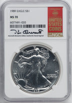 1989 S$1 Silver Eagle NGC MS70