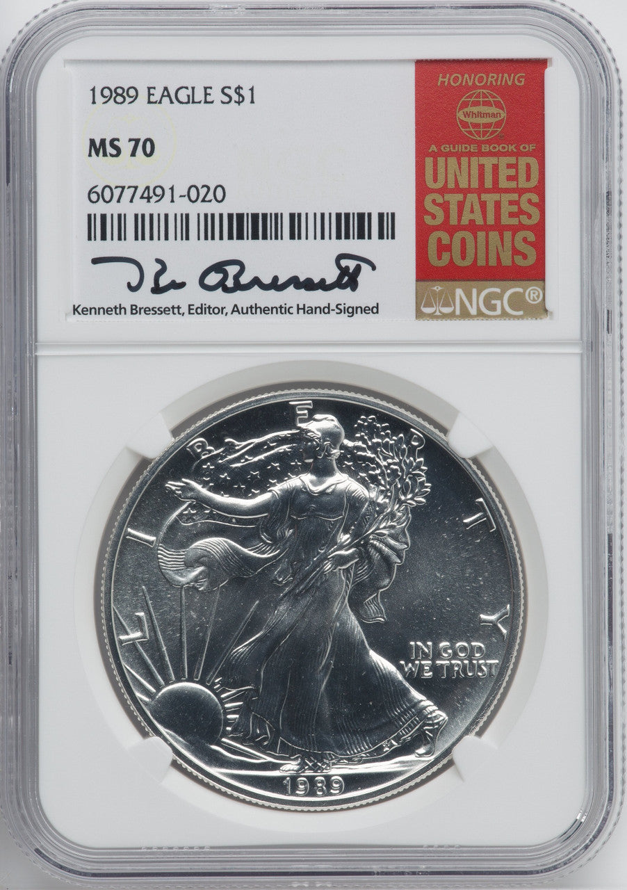 1989 S$1 Silver Eagle NGC MS70