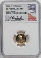 2004-W $5 Tenth-Ounce Gold Eagle NGC PF70 Mike Castle Signed