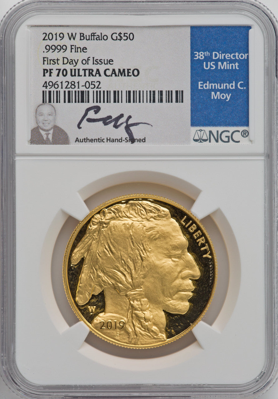 2019-W $50 One-Ounce American Buffalo .9999 Fine Gold First Day of Issue NGC PF70