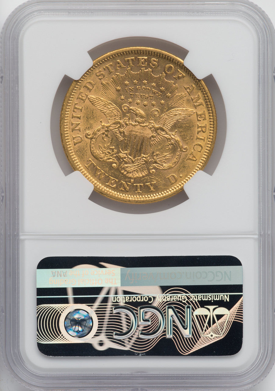 1875-S $20 Liberty Double Eagle NGC AU53